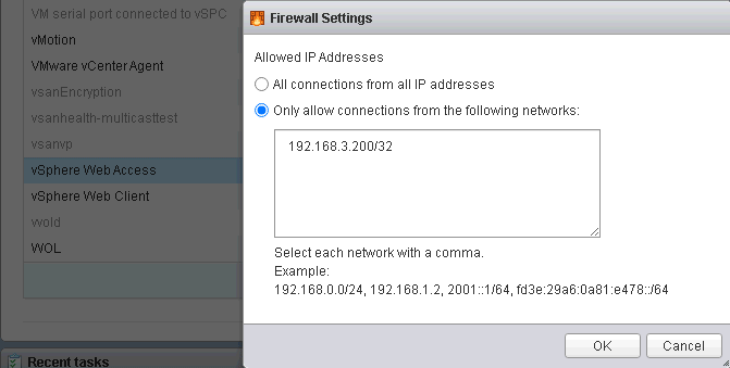 Configure el acceso al GUI de ESXi en el firewall